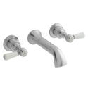 bayswater victrion brushed chrome lever three hole wall bath filler tap with spout