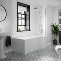 bc designs solidblue 1500 white p-shape bath rh