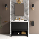 jasmine 1000mm floorstanding black vanity unit gold style