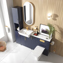 oliver 1700 navy blue combination vanity toilet tallboy set gold