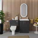 slender anthracite 1200mm vanity unit with toilet unit