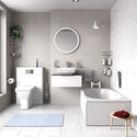 jivana small bath suite 600 white vanity unit wc toilet chrome