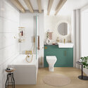 oliver green 1100 fitted furniture small bath suite gold handles