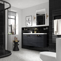 hudson reed fusion 1200mm black vanity unit with double basin