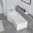 acrylic modern quality acrylic modern quality Ethan 1700 P Shaped Shower Bath Left Handed Model