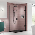 Lifestyle Product Image for Kudos Black 1100mm Pinnacle 8 Hinged Corner Shower Enclosure with 8mm Glass