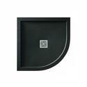 Product image for Black Shower Trays Quadrant Corner Slimline 800mm Chrome Waste