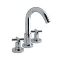 Modern quality CHROME spout 3 Hole Basin Mixer Taps With a cross head Handle