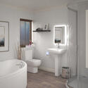 LAGUNA SMALL 1200 CORNER BATH AND 800 SINGLE DOOR QUADRANT SHOWER SUITE