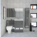Patello Bathrooom Furniture Suite with Mirror cabinet and Wall storage Luxurious