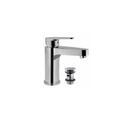 Vignette Prime Single Lever Basin Mixer with 375mm Long Braided Hoses & Click Clack Basin Waste, Slotted (ALD-729), HP 1.0