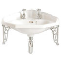 Dorchester Traditional Design White Wash Basin Corner 2 With Tap Holes And Choice Of Brackets