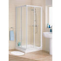 Lakes Space Saver Silver Framed Corner Entry Shower Enclosure Modern Stylish Bathroom Accessory