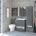 Extra Product Image For Patello Bathroom Furniture Suite With Mirror Cabinet And Shelf Storage 2