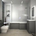 Extra Product Image For Complete Patello Grey L Shape Shower Bath Suite Incl Sink Cabinet Toilet And Taps. 3