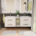 Sonix 1500 Wall hung Double Basin Vanity Unit White