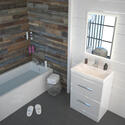 Extra Product Image For Patello 600Mm Grey Freestanding Vanity Unit & Basin With 2 Drawers 1