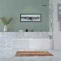 p shaped shower bath with white bath panel