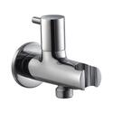 Allied Round Wall Outlet with Hose Attachment and Shut off Valve Wall Mounted Basin Tap