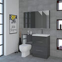 Extra Product Image For Patello Bathroom Furniture Suite With Mirror Cabinet & Wall Cabinet Anthracite Or White 3