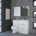 Extra Product Image For Patello Bathroom Furniture Suite With Mirror Cabinet & Wall Storage (Grey Or White) 3