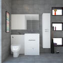Extra Product Image For Patello Bathroom Furniture Suite With Mirror Cabinet & Wall Storage (Grey Or White) 2