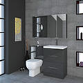Extra Product Image For Patello Bathroom Furniture Suite With Mirror Cabinet And Shelf Storage 4