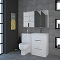 Extra Product Image For Patello Bathroom Furniture Suite With Mirror Cabinet & Shelf Storage 3