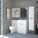 Extra Product Image For Patello Bathroom Furniture Suite With Mirror Cabinet & Shelf Storage 1