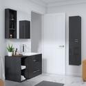 Grey wall hung cabinet and basin