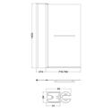 Line Drawing with Dimensions for Bath Screen with Fixed Panel