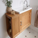 Thurlestone Traditional Cloak Offset Bathroom Vanity Unit R/H Solid Wood