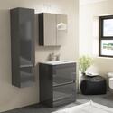 Extra Product Image For Pemberton 600Mm Modern Freestanding Grey Vanity Unit With Stone Basin - Handleless Design 2