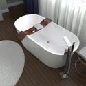 Line drawing showing dimensions for Verone White Freestanding Bath