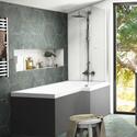 Extra Product Image For Pemberton L Shape Bath Bathroom Furniture Suite Grey 1