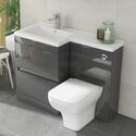 Extra Product Image For Pemberton L Shape Bath Bathroom Furniture Suite Grey 2