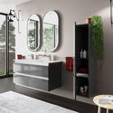 Pemberton Anthracite Double Basin Unit Wall Hung 4 Drawers