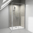 RADIANT REDUCED HEIGHT SHOWER DOOR SLIDING 1000 WITH SIDE PANEL