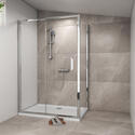 RADIANT REDUCED HEIGHT SHOWER DOOR SLIDING 1200 WITH SIDE PANEL