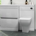 Extra Product Image For Pemberton White Bathroom Suite: L Shape Bath, Vanity Unit, Toilet 3