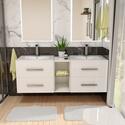 Grey Double Basin Bathroom Furniture with Storage