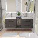 Wall hung vanity unit in grey for large bathrooms
