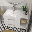 wall hung white vanity unit with storage