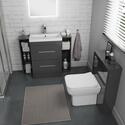 Bathroom Suite with storage and back to wall toilet 