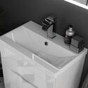 White Vanity Unit with 2 Draws and Toilet top view