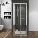 shower enclosure 3 sided bifold reduced height 1750 chrome doors