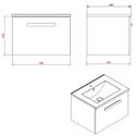 Britton MyHome Wall Hung 600mm Vanity Unit Dimensions
