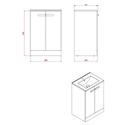 Britton MyHome Floorstanding 600mm Vanity Unit Dimensions