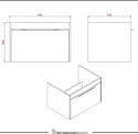Britton Shoreditch Wall Hung 650mm Vanity Unit Dimensions