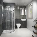 Product image for Oliver Shower Suite 1200 Fitted Furniture Combination Vanity Unit & Toilet with 900 Quad Shower Enclosure